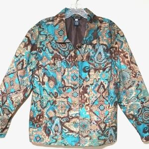 SOLD..SOLD!! Multiples Teal and Brown Patterned Jacket